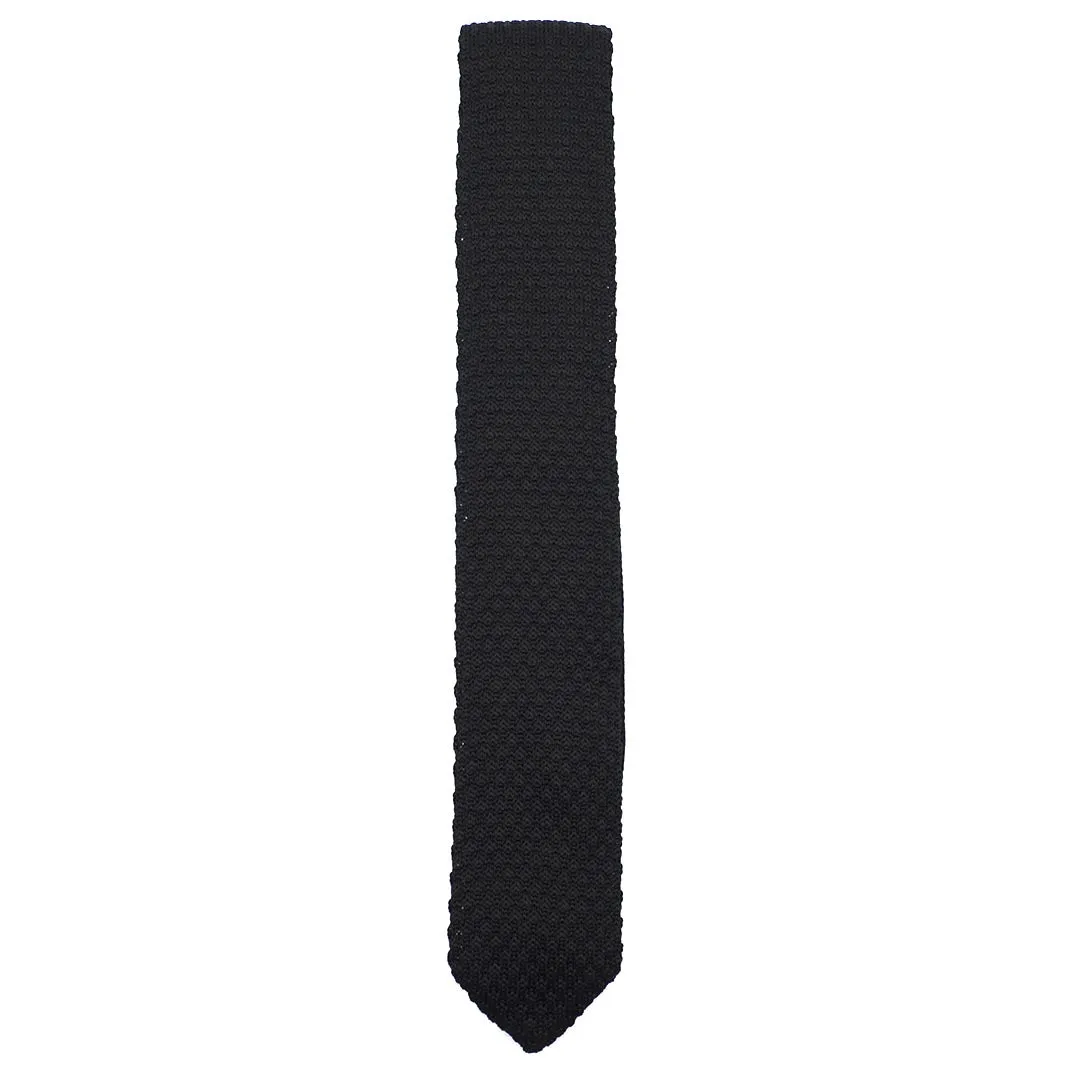 Knitted Point Slate Tie