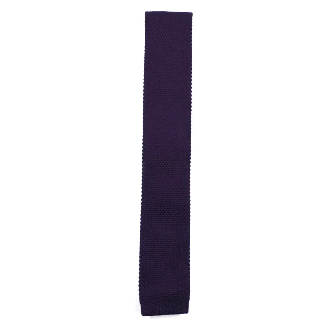 Knitted Purple Tie Set