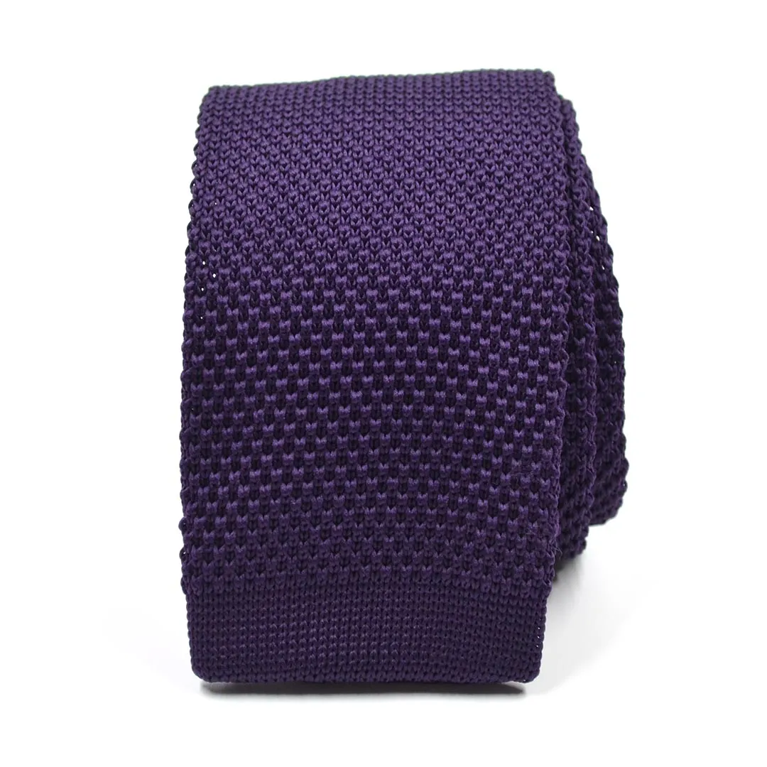 Knitted Purple Tie Set