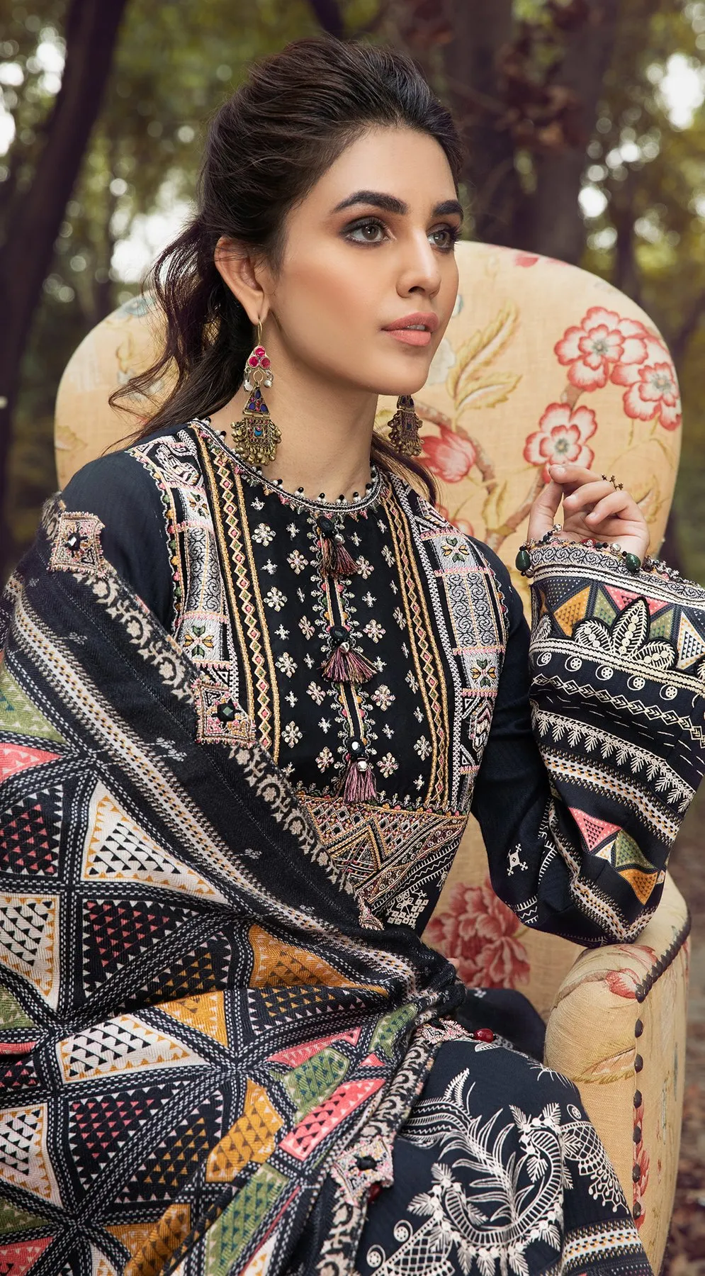 Leila VLP21-03 | Anaya Pardesi VIVA Winter Collection 2021 | Unstitched Embroidered Dobby Linen Suits