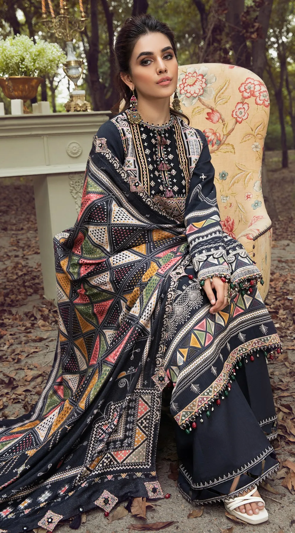 Leila VLP21-03 | Anaya Pardesi VIVA Winter Collection 2021 | Unstitched Embroidered Dobby Linen Suits