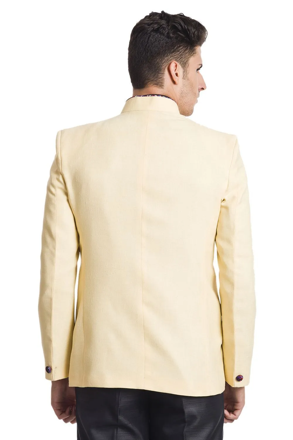 Linen Blend Beige Bandhgala