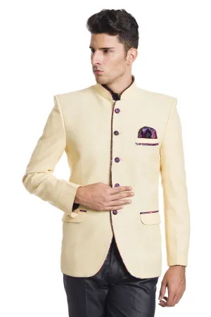 Linen Blend Beige Bandhgala