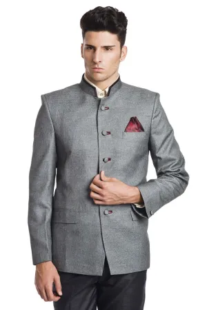 Linen Blend Grey Bandhgala