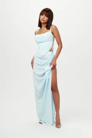 Linen High Slit Maxi Skirt