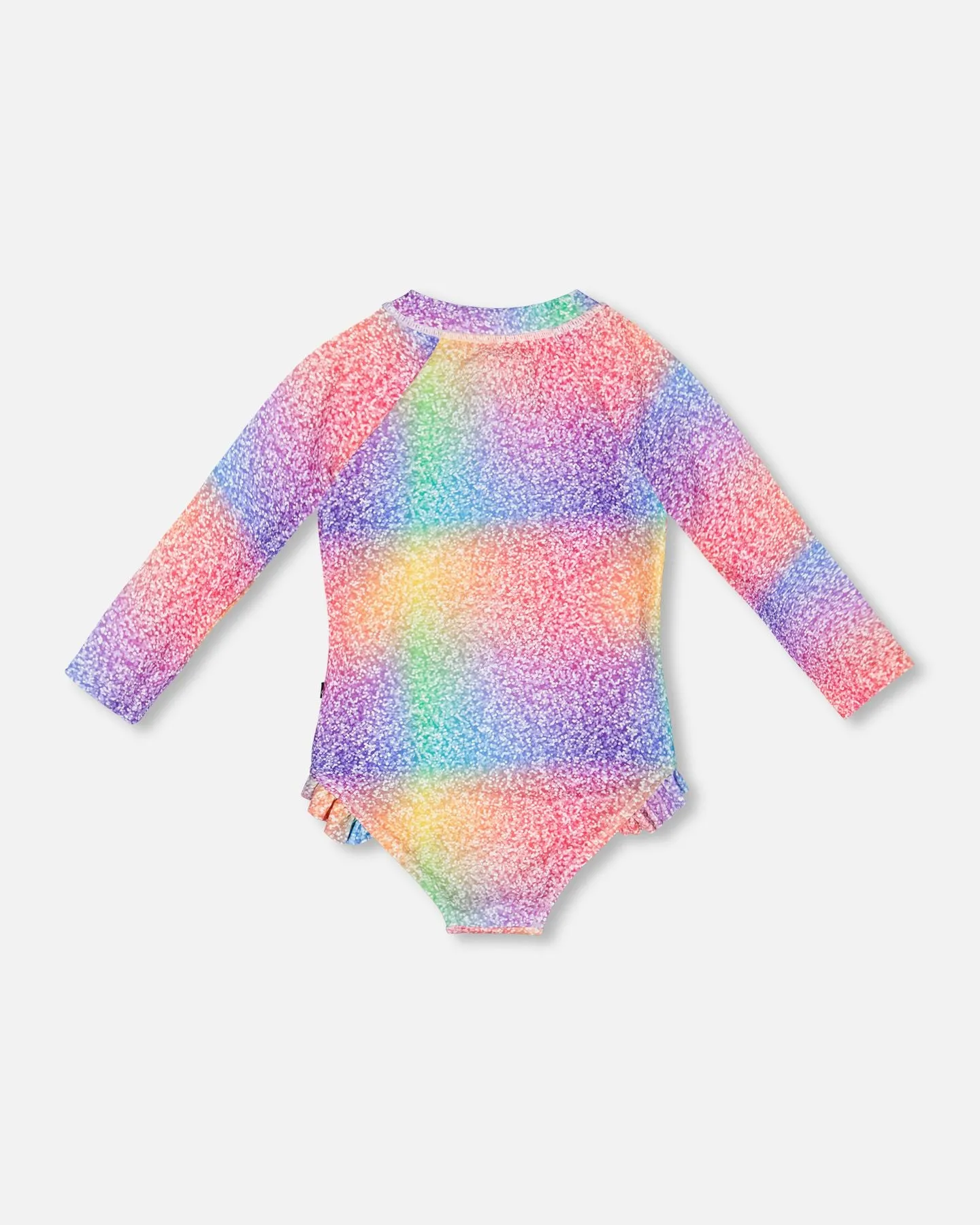 Long Sleeve One Piece Rashguard Gradient Rainbow Print