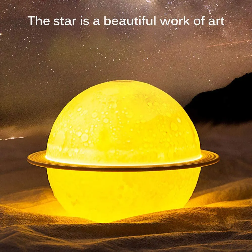 Lunar Oasis: 2-in-1 Moon Night Light & Humidifier - USB Powered, Featuring 3D LED Moon in White, Warm White, and Yellow Glow