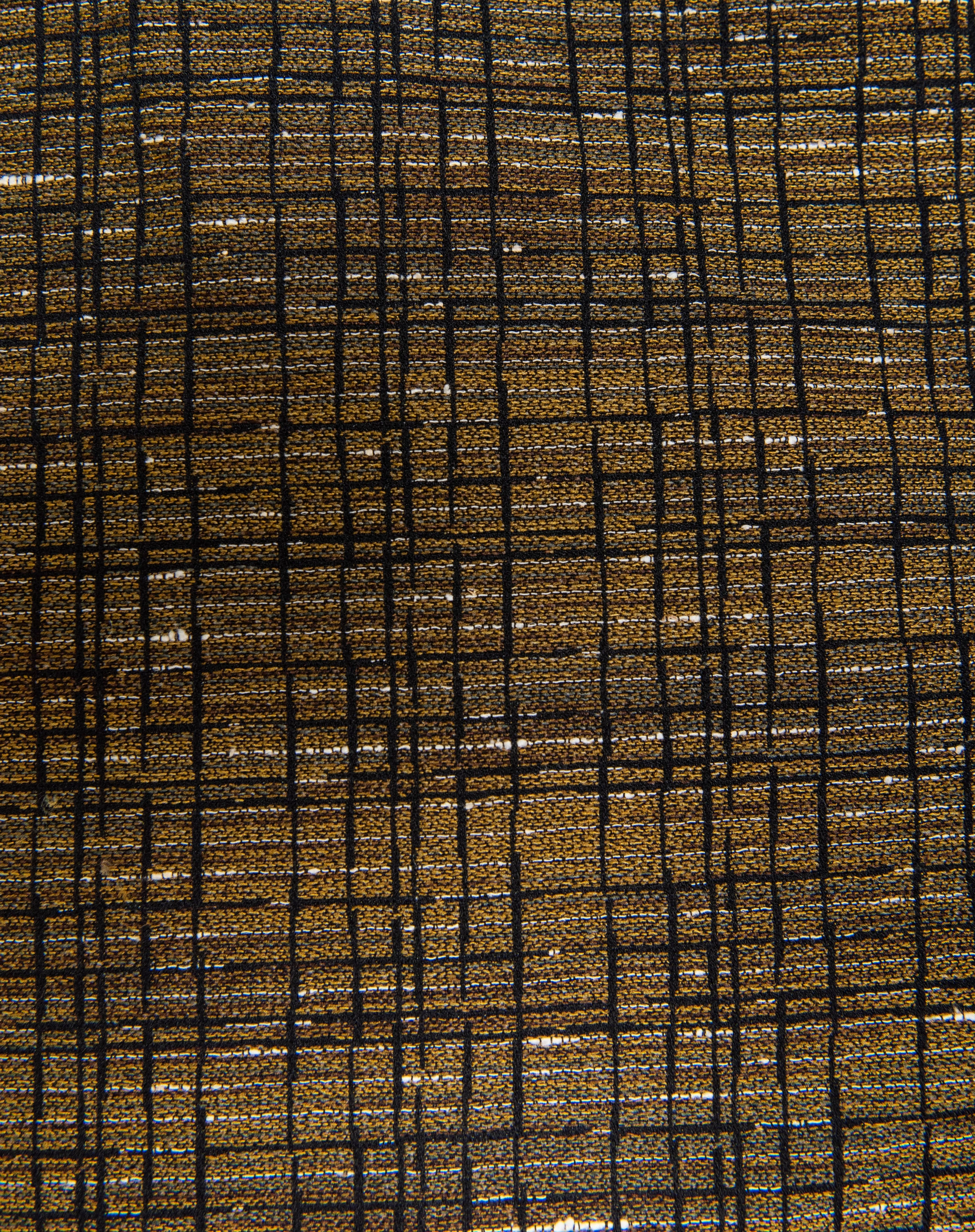 Mad Men Gold Plaid Tweed Kimono