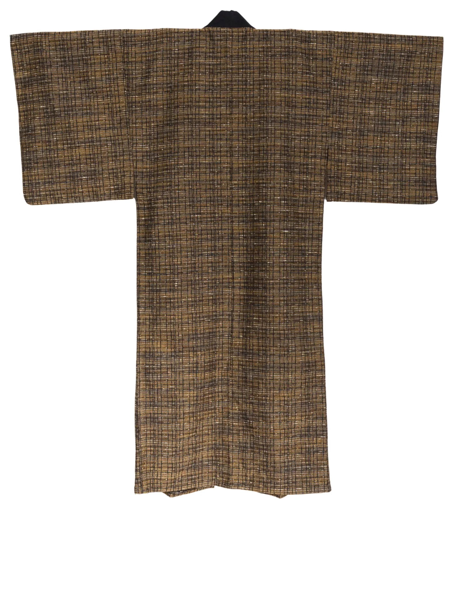 Mad Men Gold Plaid Tweed Kimono