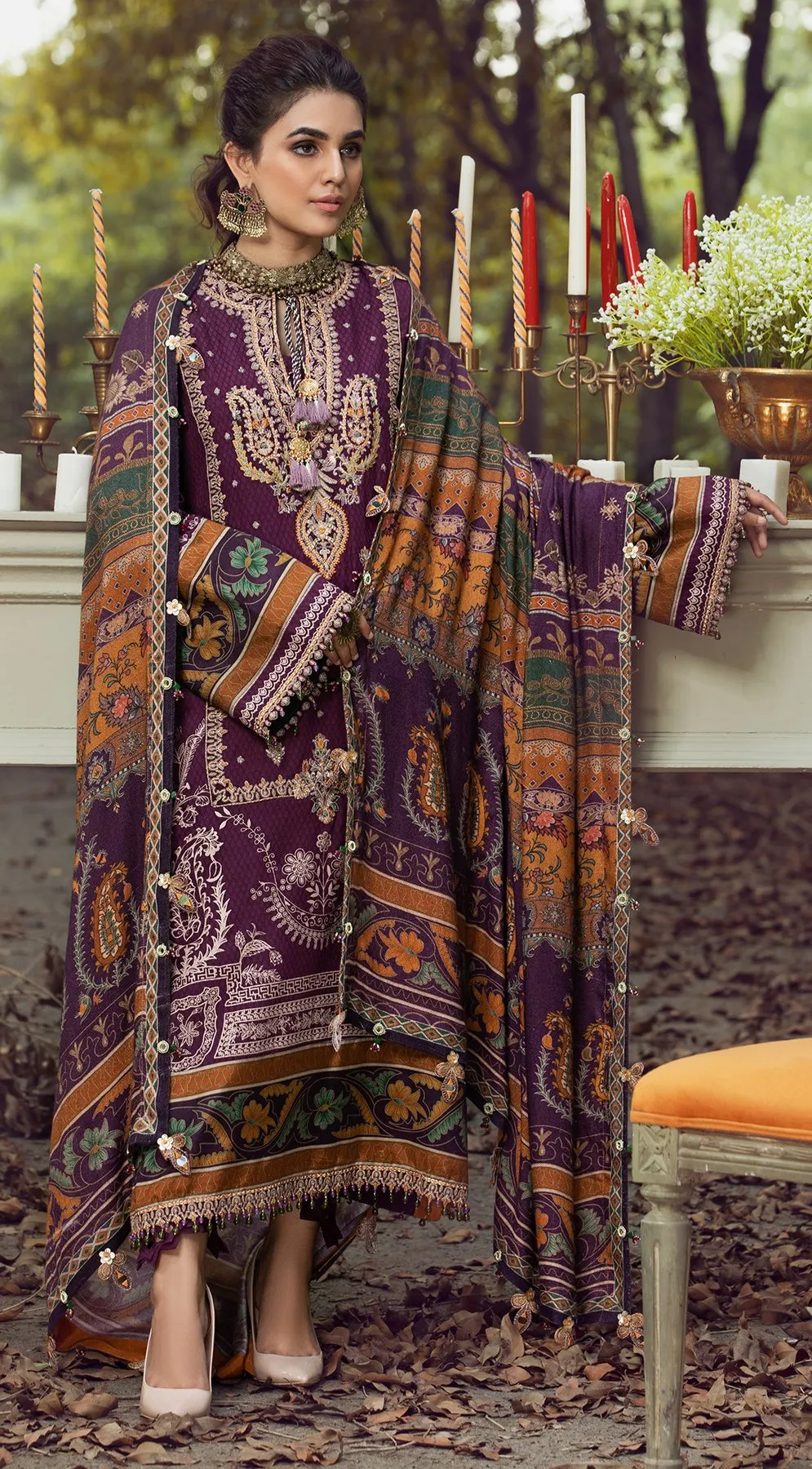 MAHTAB VLP21-04 | Anaya Pardesi VIVA Winter Collection 2021 | Unstitched Embroidered Dobby Linen Suits