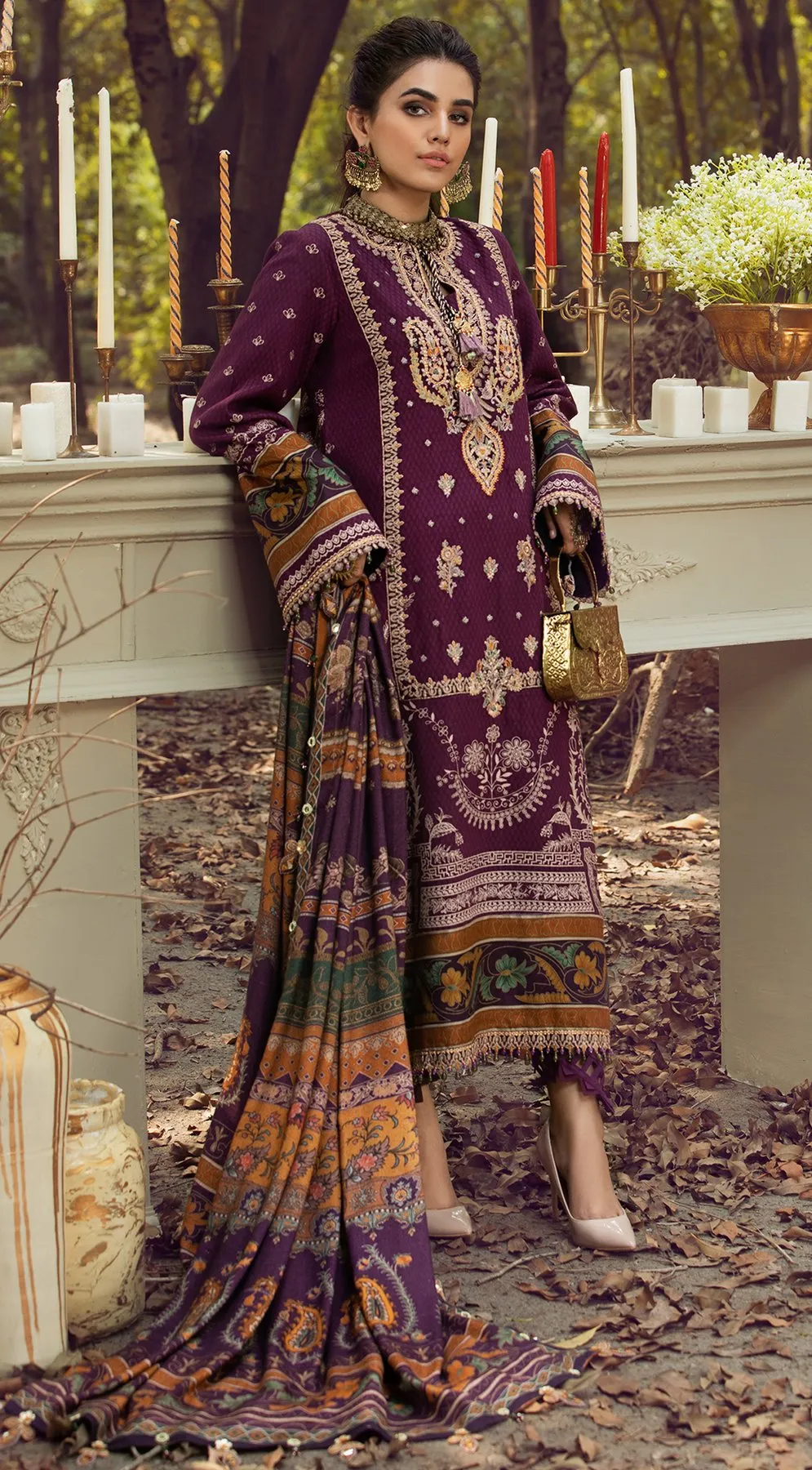 MAHTAB VLP21-04 | Anaya Pardesi VIVA Winter Collection 2021 | Unstitched Embroidered Dobby Linen Suits