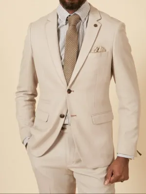 MARC DARCY HM5 Tailored Two Piece Suit - Mens Slim Fit - Stone