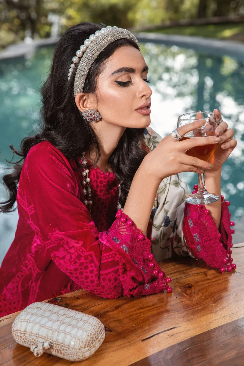 MARIA B | Linen Winter Collection 2022 | DL-1010-Fuchsia Pink