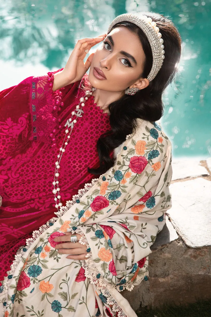 MARIA B | Linen Winter Collection 2022 | DL-1010-Fuchsia Pink