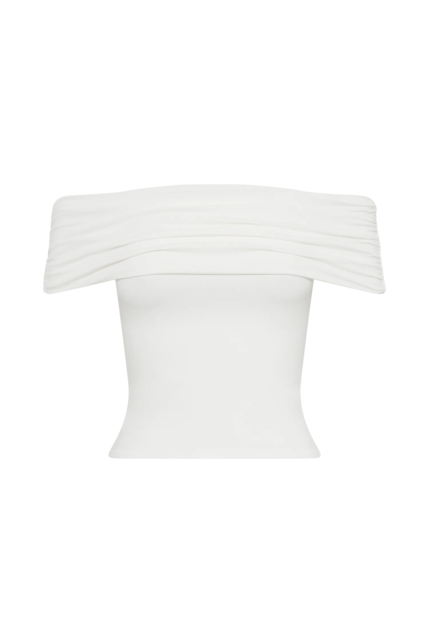 Meena Recycled Nylon Off Shoulder Top - White