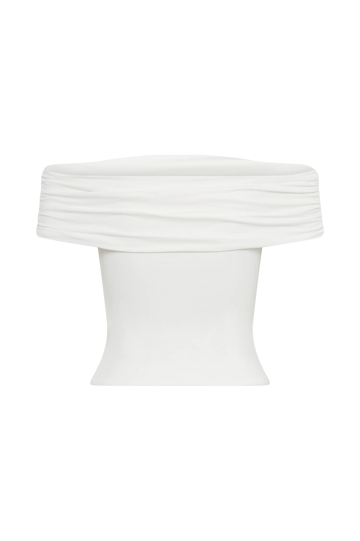 Meena Recycled Nylon Off Shoulder Top - White