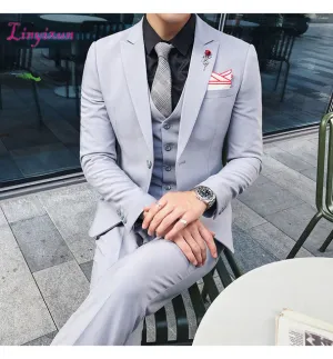 Men's 3PC Business Dress Suit In 3 Colors
