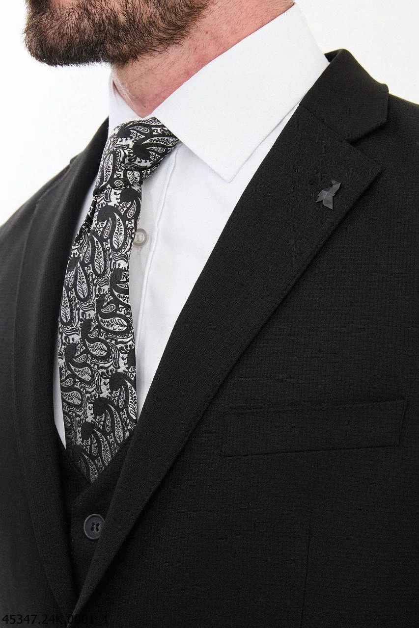 Men's Black 3 Piece Slim Fit Suits