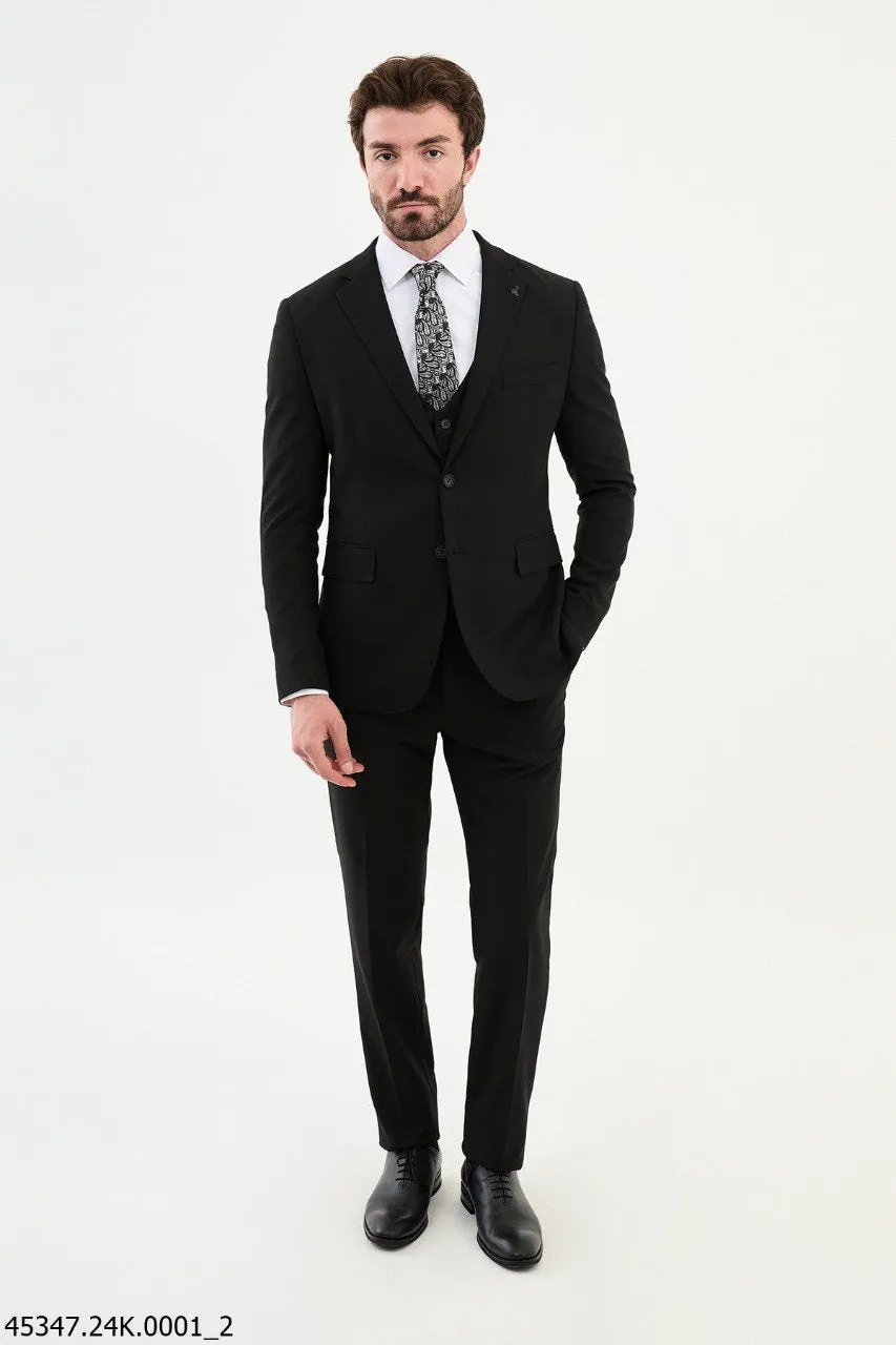 Men's Black 3 Piece Slim Fit Suits