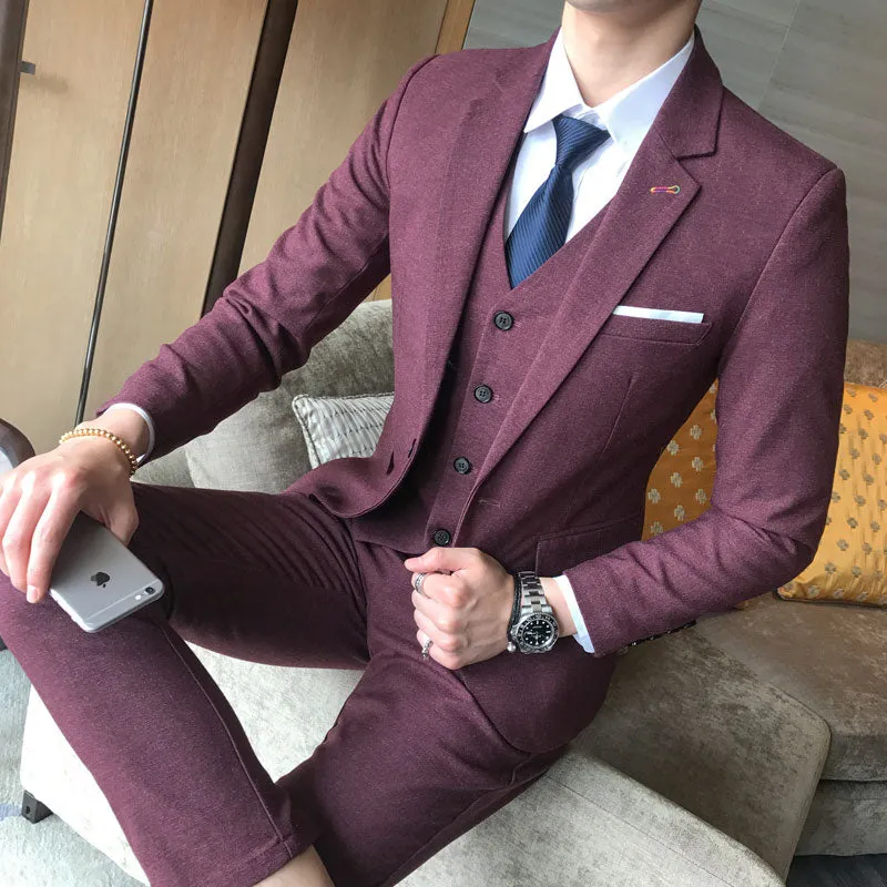 Men's Boutique Fashion Formal Business Suits 3 Piece Set Up To 5XL