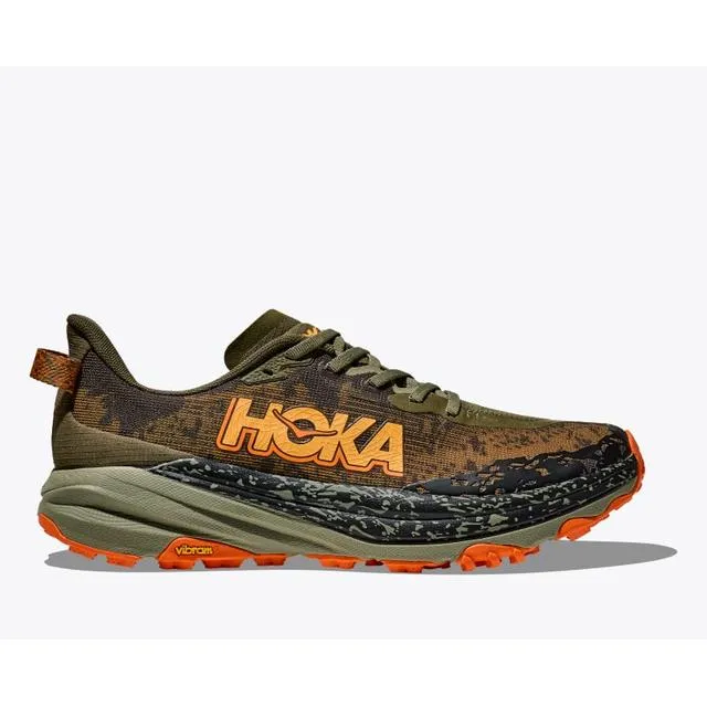 MEN'S HOKA SPEEDGOAT 6 1147791AQL COLOR:  ANTIQUE OLIVE/SQUASH