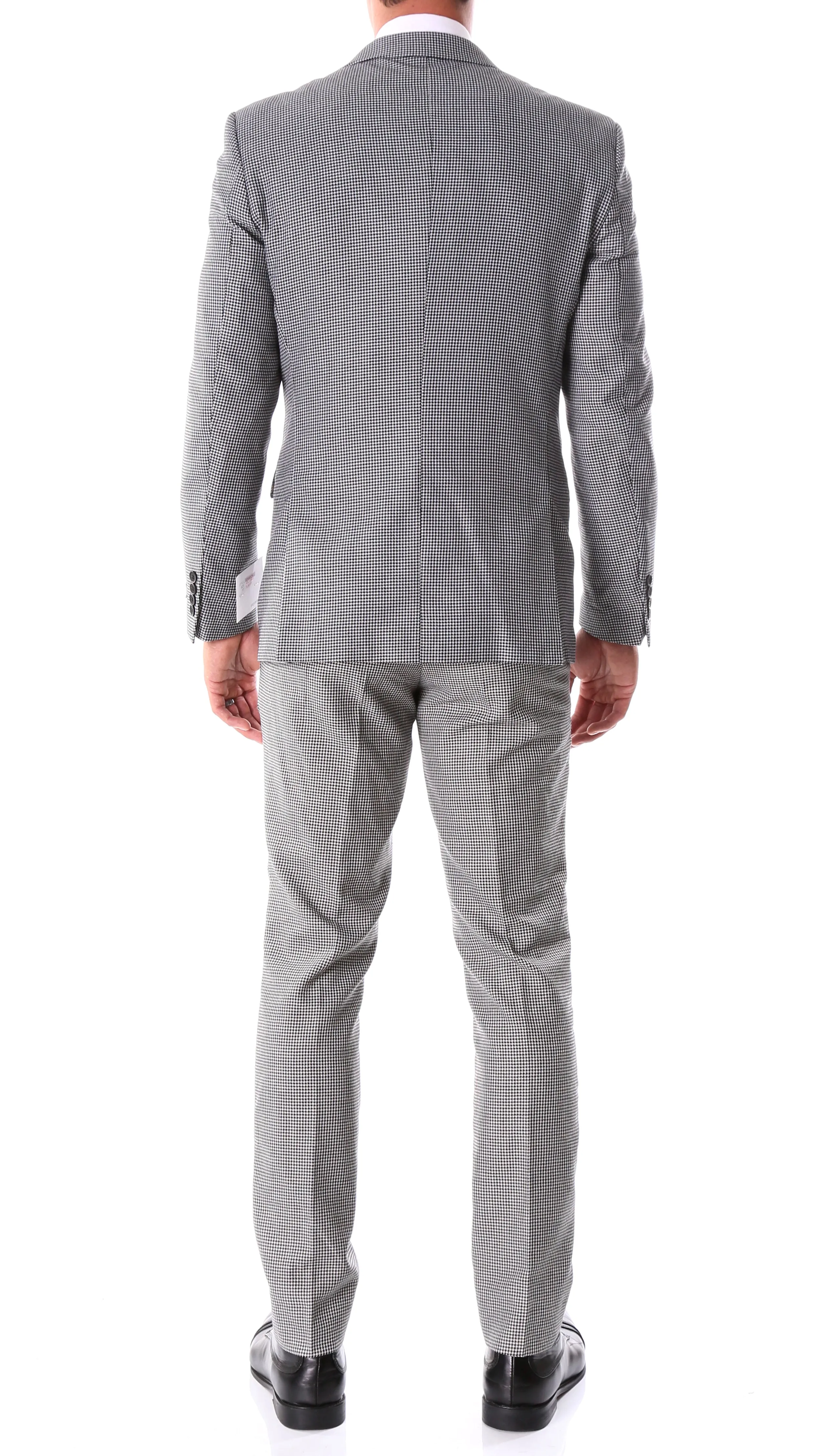 Men's Stanford Slim Fit Houndstooth Peak Lapel 2pc Suit
