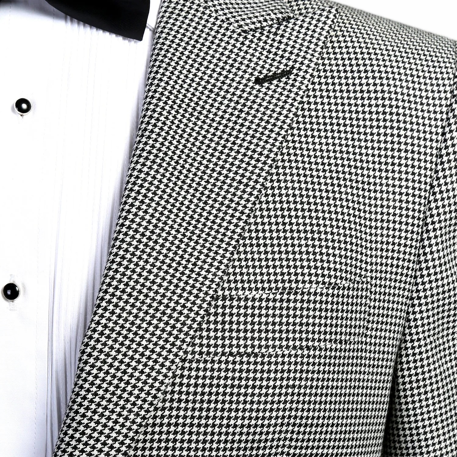 Men's Stanford Slim Fit Houndstooth Peak Lapel 2pc Suit