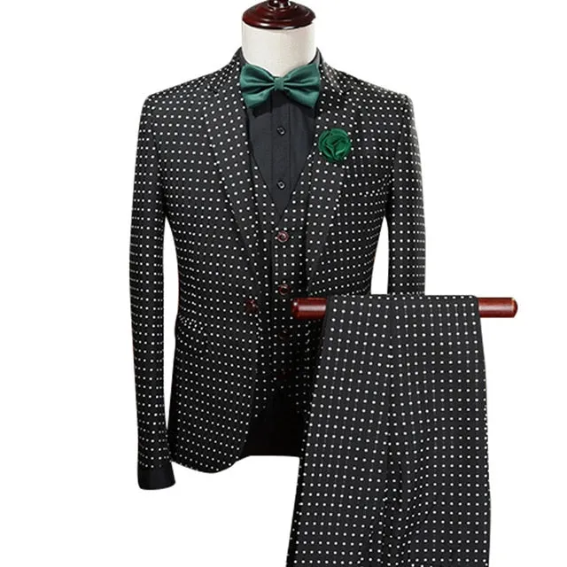 Men's Vintage 3 Piece Suit Up To Size 2XL