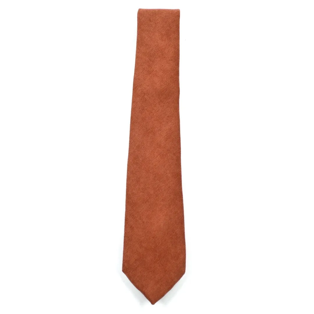 Microsuede Burnt Orange Tie Set