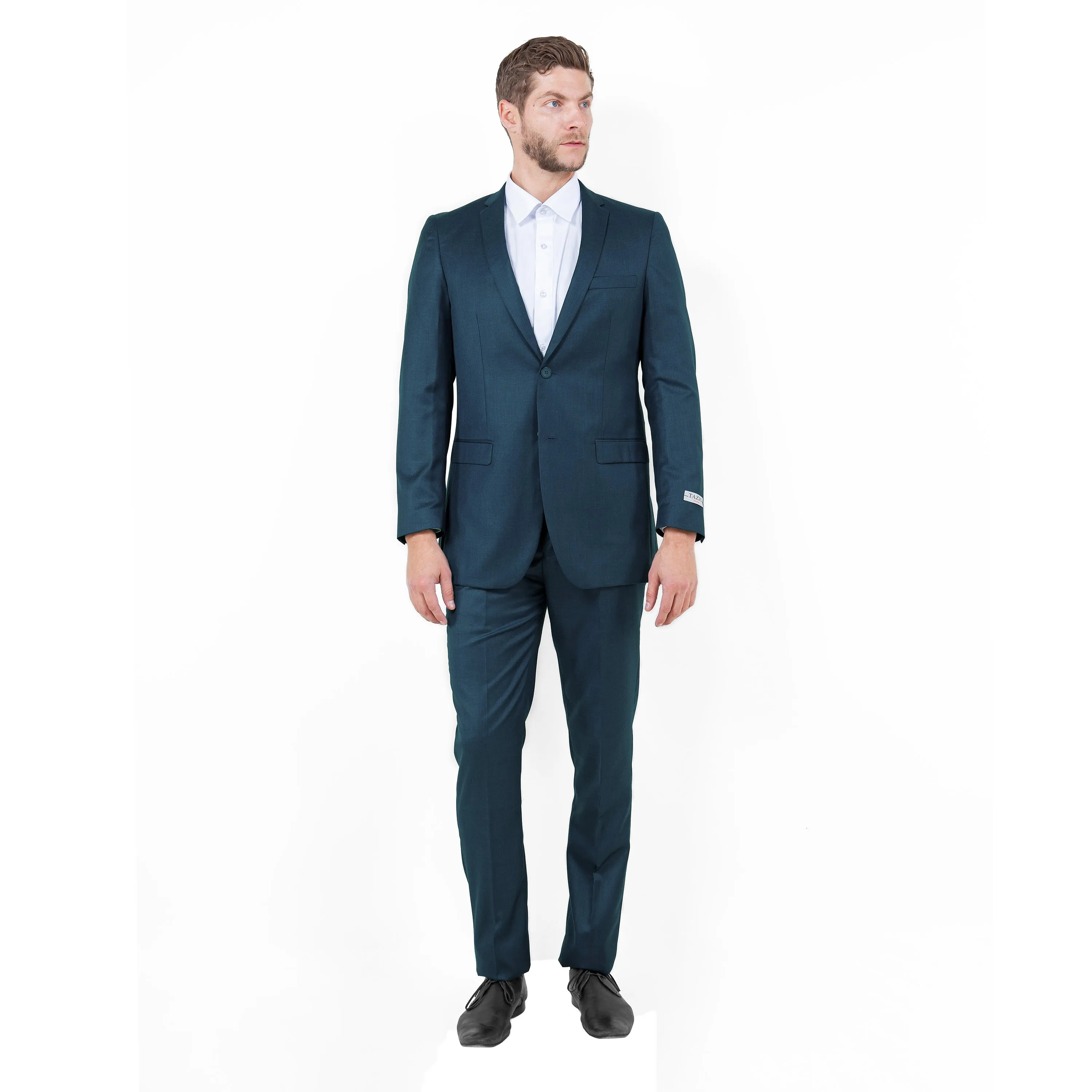 Mid. Navy Solid 2-PC Slim Fit Performance Stretch Suits