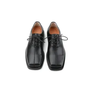 Midline Design Square Toe Leather Shoes