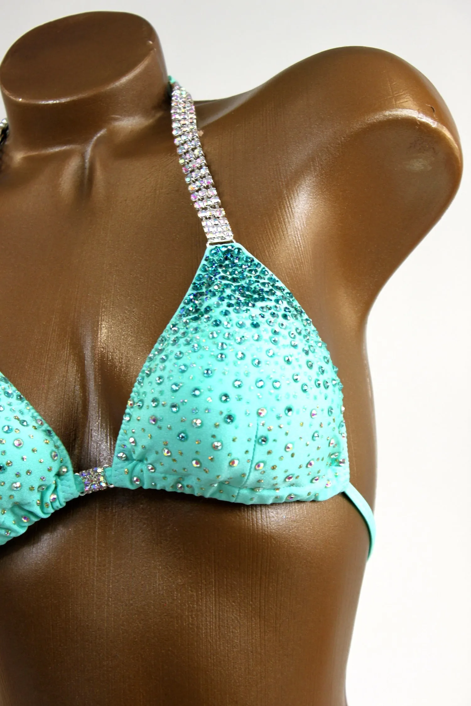 Mint Ombre Bikini Suit/ Beautiful Mint Competition Posing Bikini