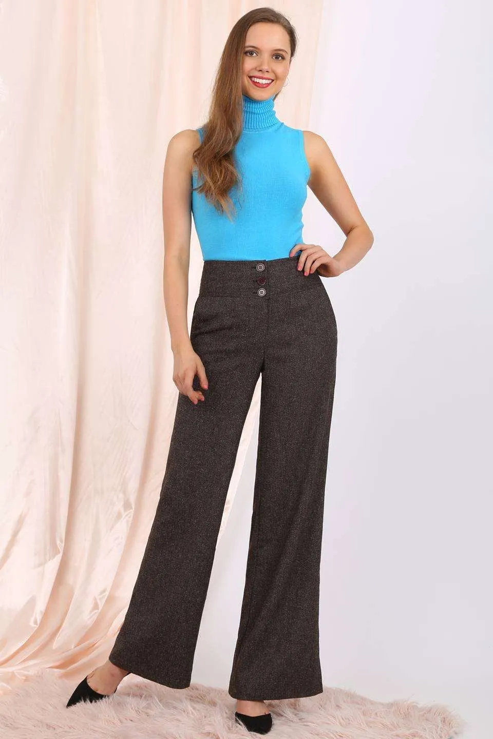 MISS PINKI Lia tailored vintage high rise work pants