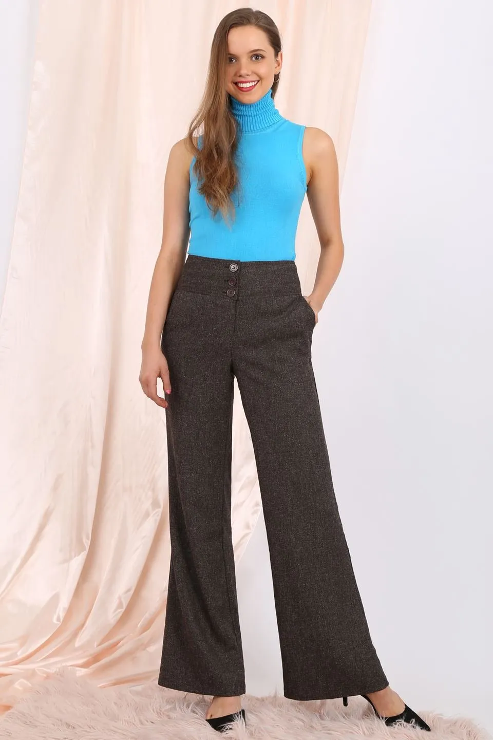 MISS PINKI Lia tailored vintage high rise work pants