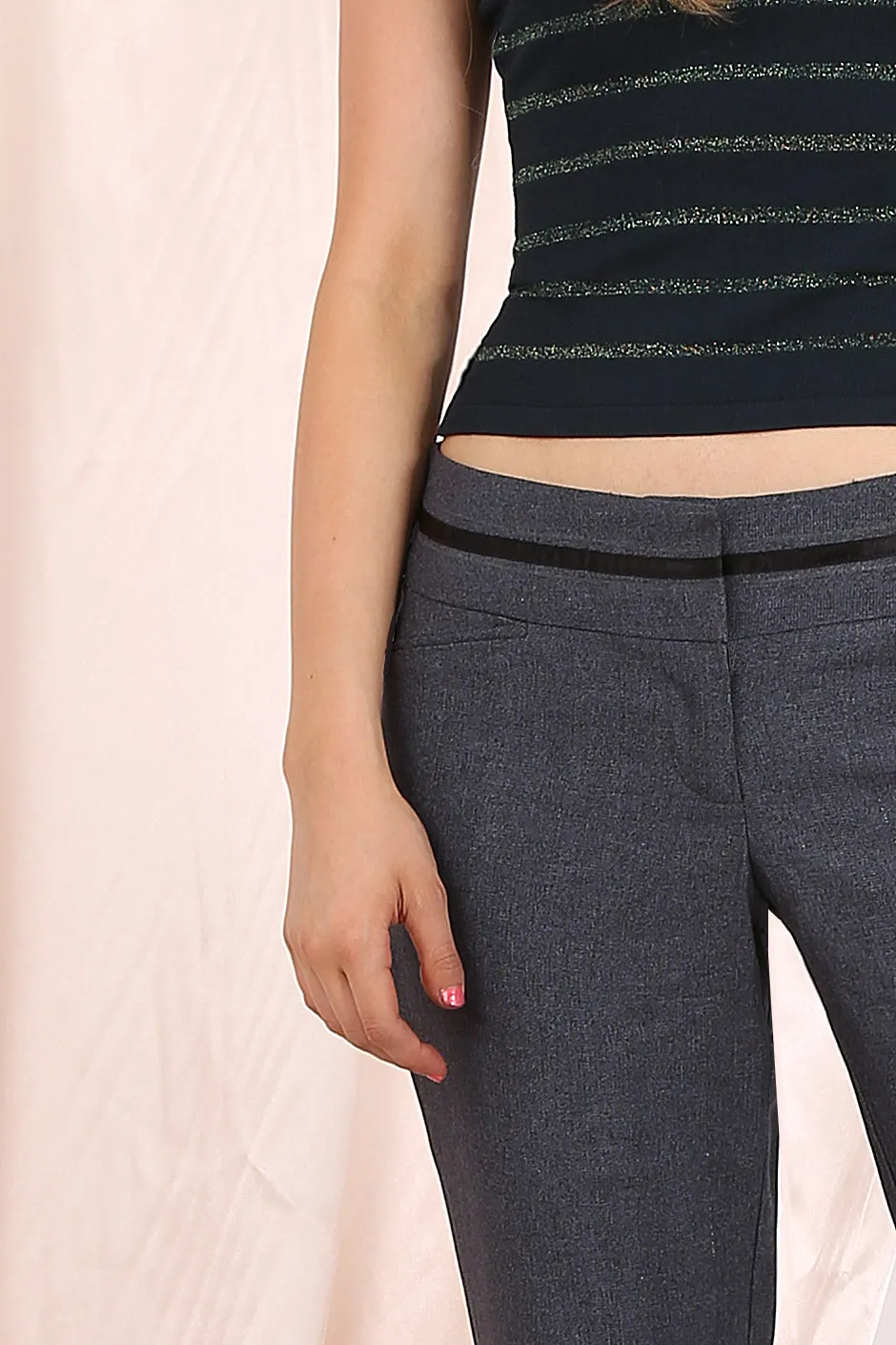 MISS PINKI Logan tailored work pants in grey
