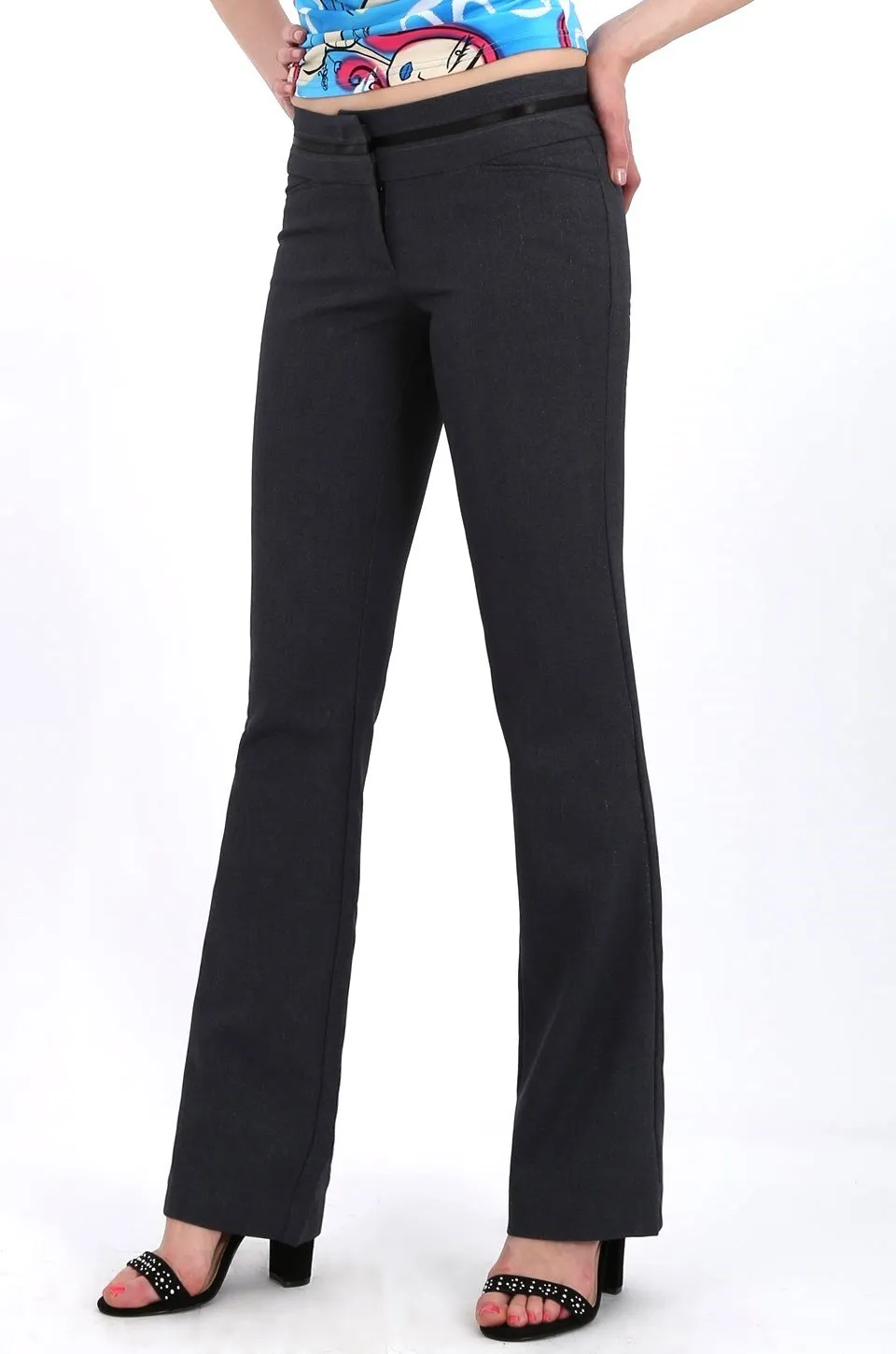 MISS PINKI Logan tailored work pants in grey