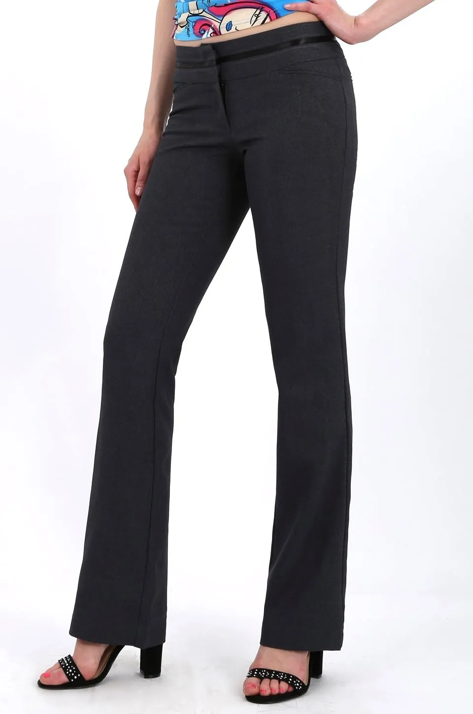MISS PINKI Logan tailored work pants in grey