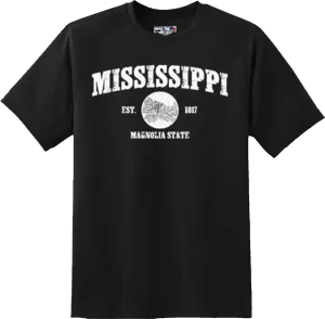 Mississippi State Vintage Retro Hometown America Gift T Shirt New Graphic Tee