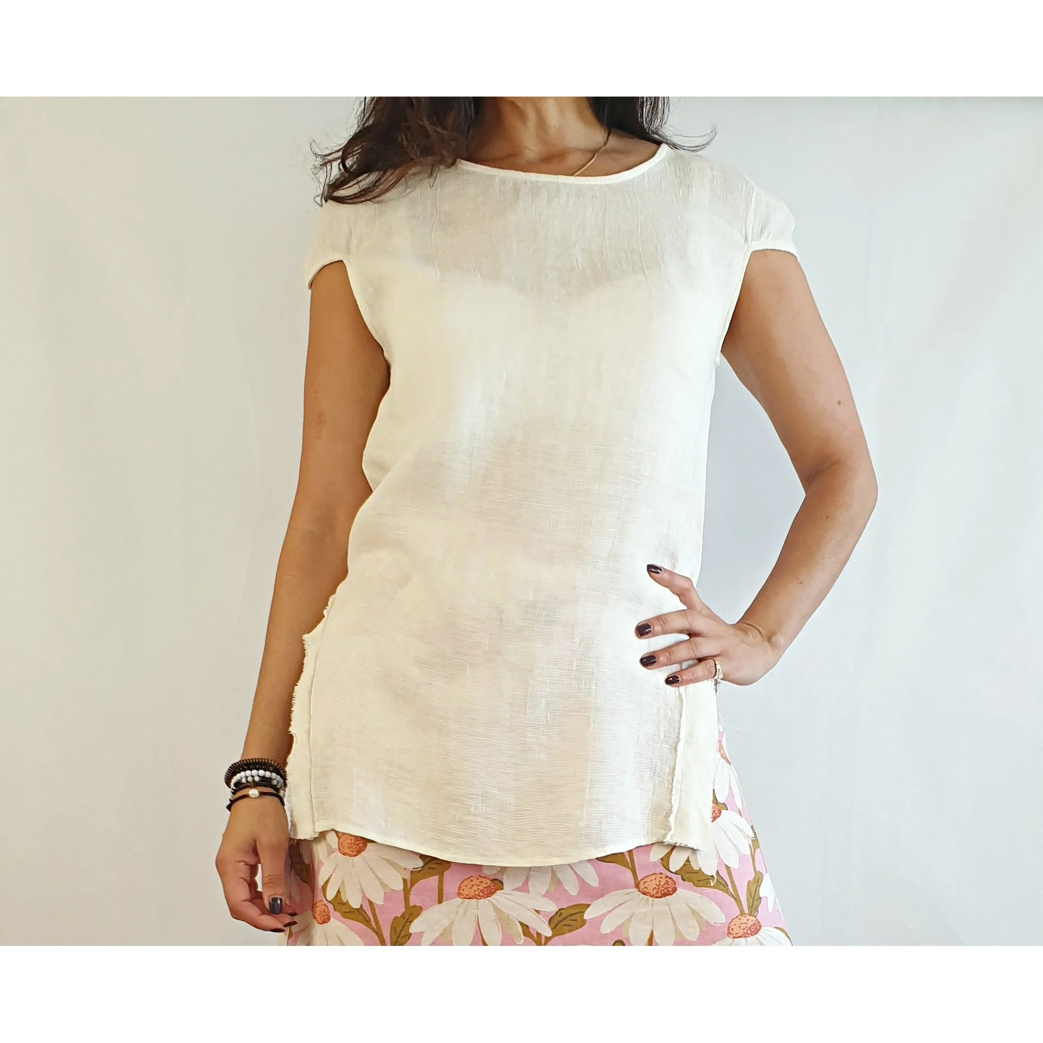 Morrison cream 100% linen top size 3 (best fits 12)