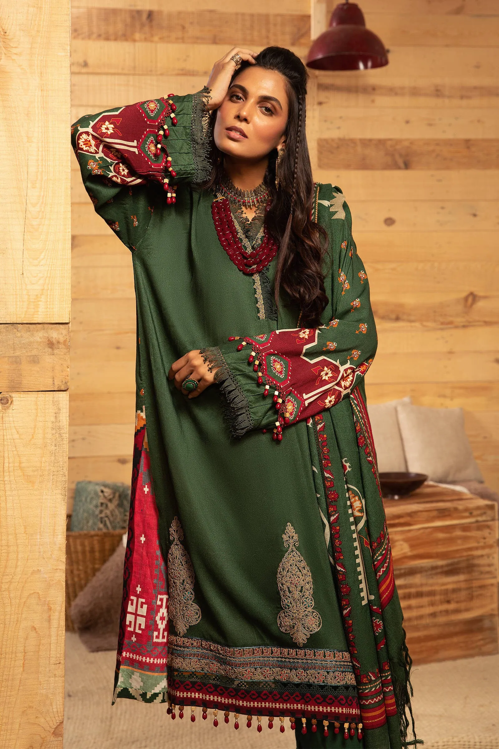 MPT 1206 A | Maria B MPrints Winter Collection 2021 | Unstitched Embroidered Dobby Linen Suits