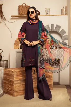 MPT 1213 B | Maria B MPrints Winter Collection 2021 | Unstitched Embroidered Karandi Suits
