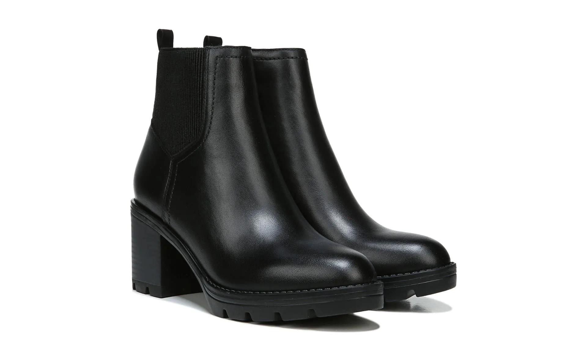 Naturalizer Womens Verney Waterproof Lug Sole Ankle Bootie Black Waterproof Leather 7.5 M
