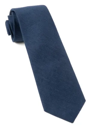 Navy Linen Row Tie
