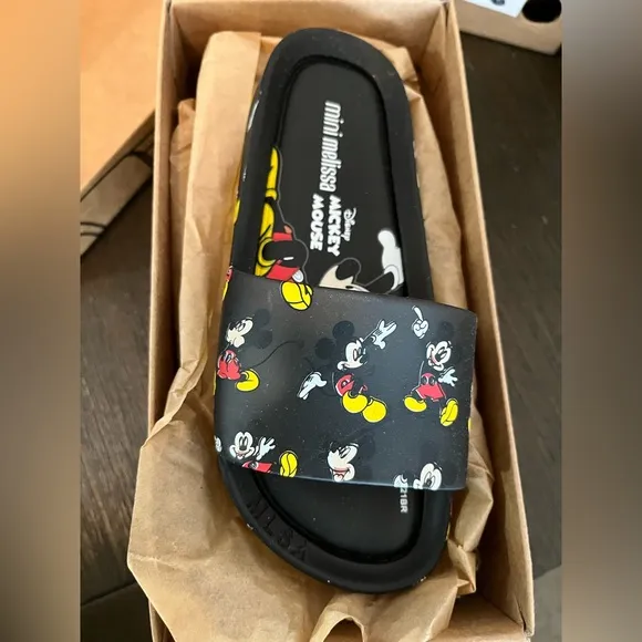 NWT MINI MELISSA | Disney Mickey &amp; Friends Water Resistant Slide Sandal 13T