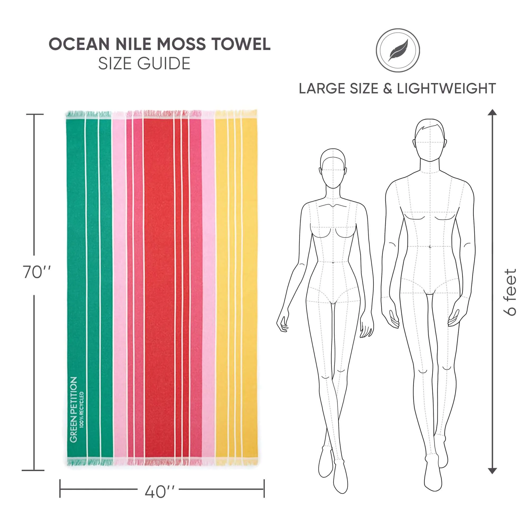 Ocean Nile Moss Beach Towel