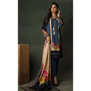 Orchid Digital Printed Linen 3Pcs Un-Stitched Suit - 05