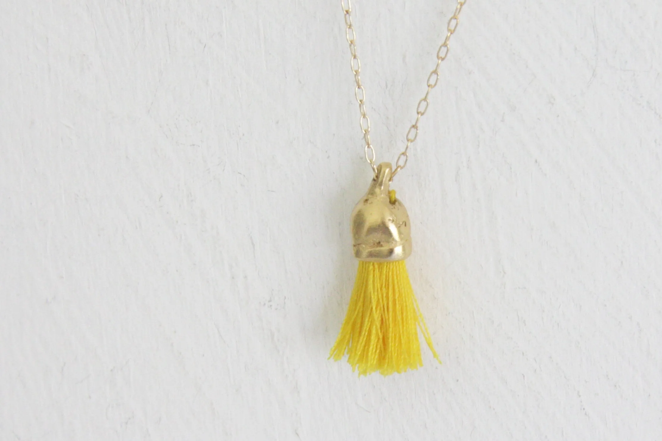 Organic Gold Nature Blue Tassel Pendant