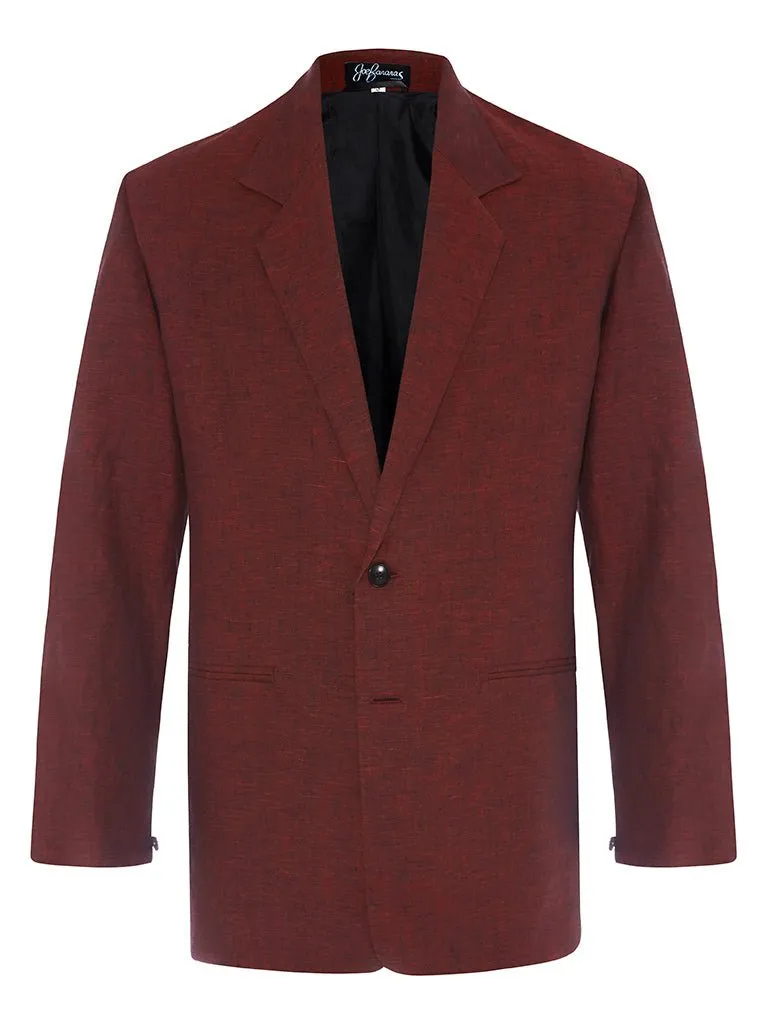 Ox Blood Linen Suit