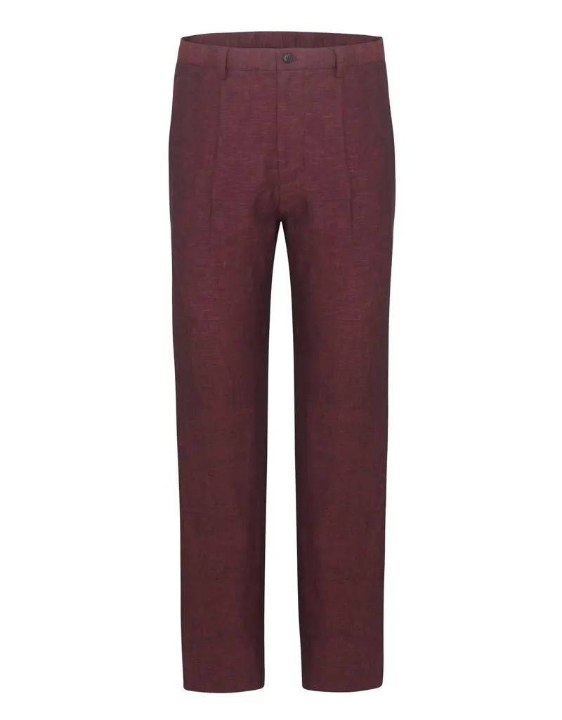 Ox Blood Linen Suit