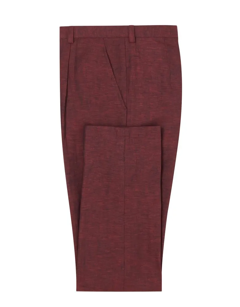 Ox Blood Linen Suit